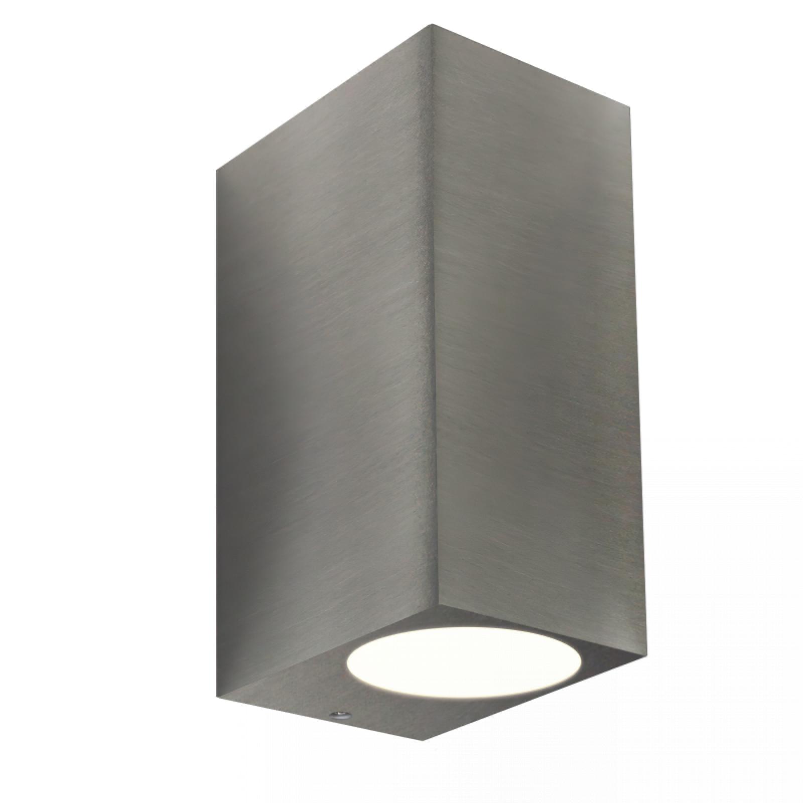  LED Wandleuchte Edelstahl gebürstet eckig quadratisch Glas 2-flammig Schrauben & Dübeln IP44 1,2W LED Lichtfarbe warmweiß GU10 230V